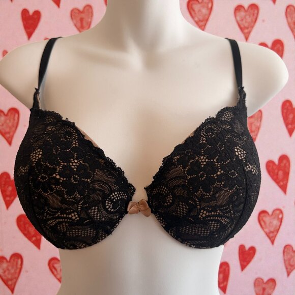 Victoria’s Secret Angels Lace Push-Up Bra | Black | Size 34D - Picture 1 of 8